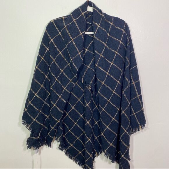 MADEWELL Navy Striped Blanket Scarf - Picture 1 of 7